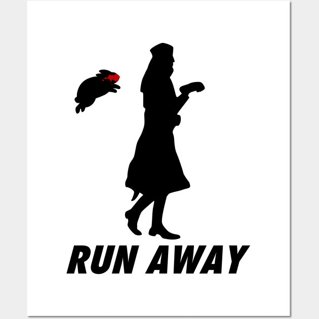 Run Away From Killer Rabbit King Arthur Wall Art by original84collective